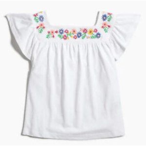 J Crew Girls' square-neck embroidered tee size 12 Item AL147